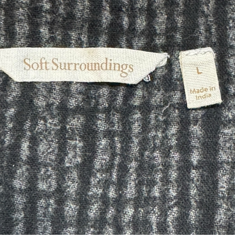 Soft Surroundings Vintage Sahara Embroidered Black Cream Gauze Tunic Size Large - Picture 4 of 5